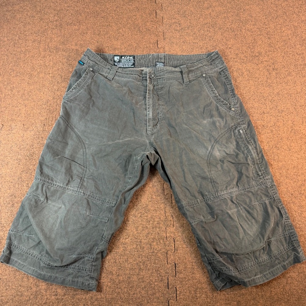 A- Kuhl Free Rydr Shorts Mens 34 Gray Hiking Outdoor Cargo Utility RN108846